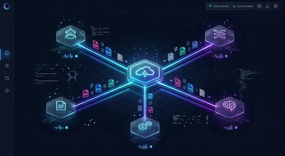 A developer setup connecting GitHub Copilot to a remote Fastio MCP workspace.