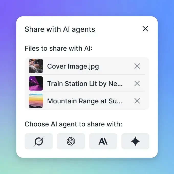 Fastio AI agent storage and sharing capabilities
