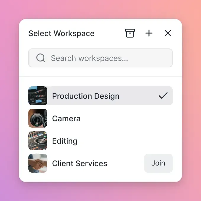 Video production workspace showing organized project folders and media assets