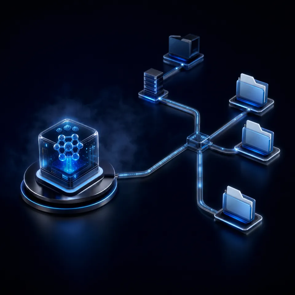 AI agent framework architecture diagram showing interconnected services