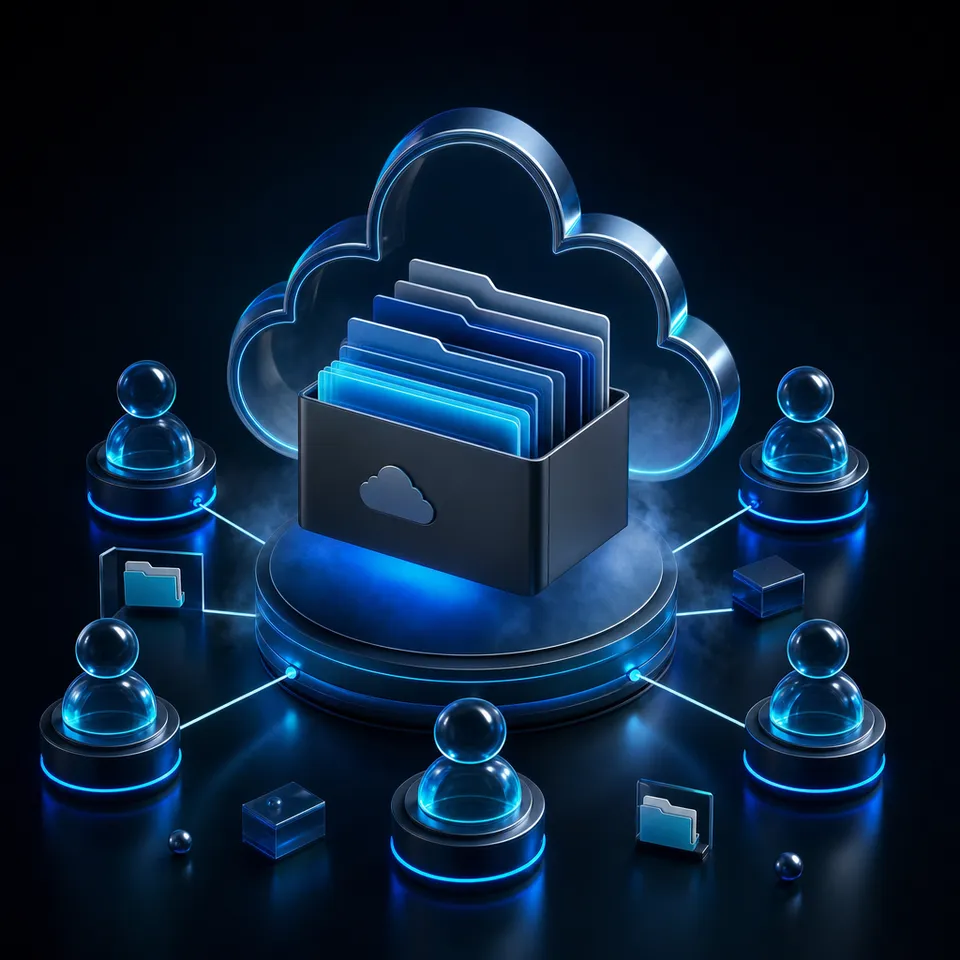 AI-powered workspace showing intelligent file organization and search