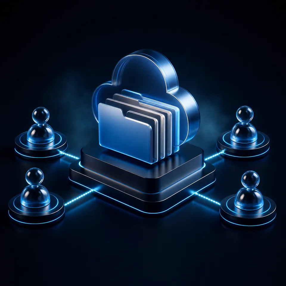 AI-powered workspace interface showing intelligent file management and collaboration tools