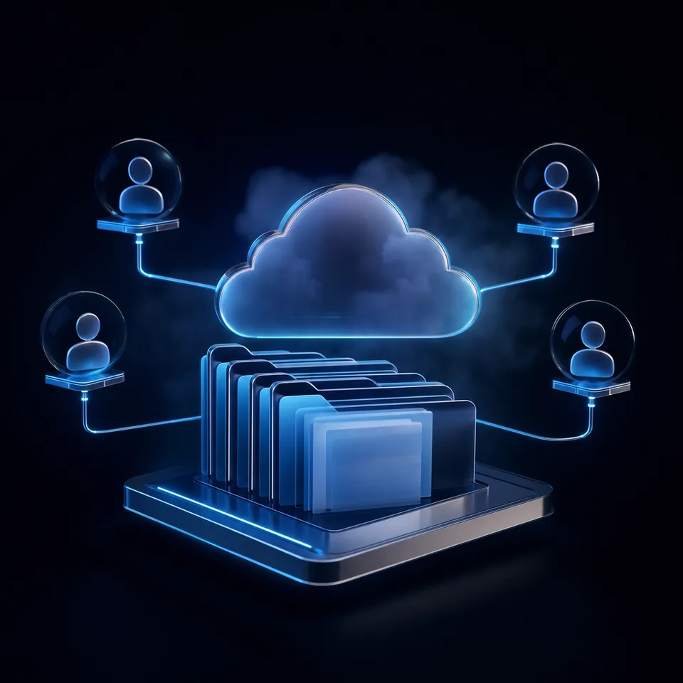 AI agent workspace interface showing file sharing and collaboration features
