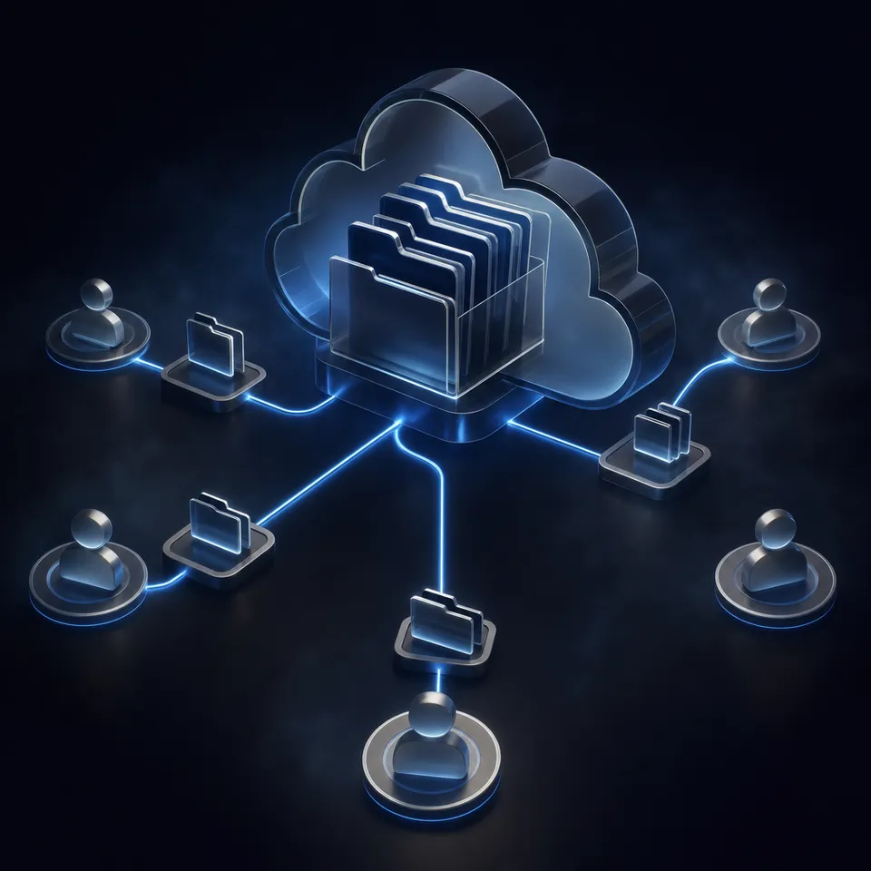 AI agent sharing files with team members in a cloud workspace