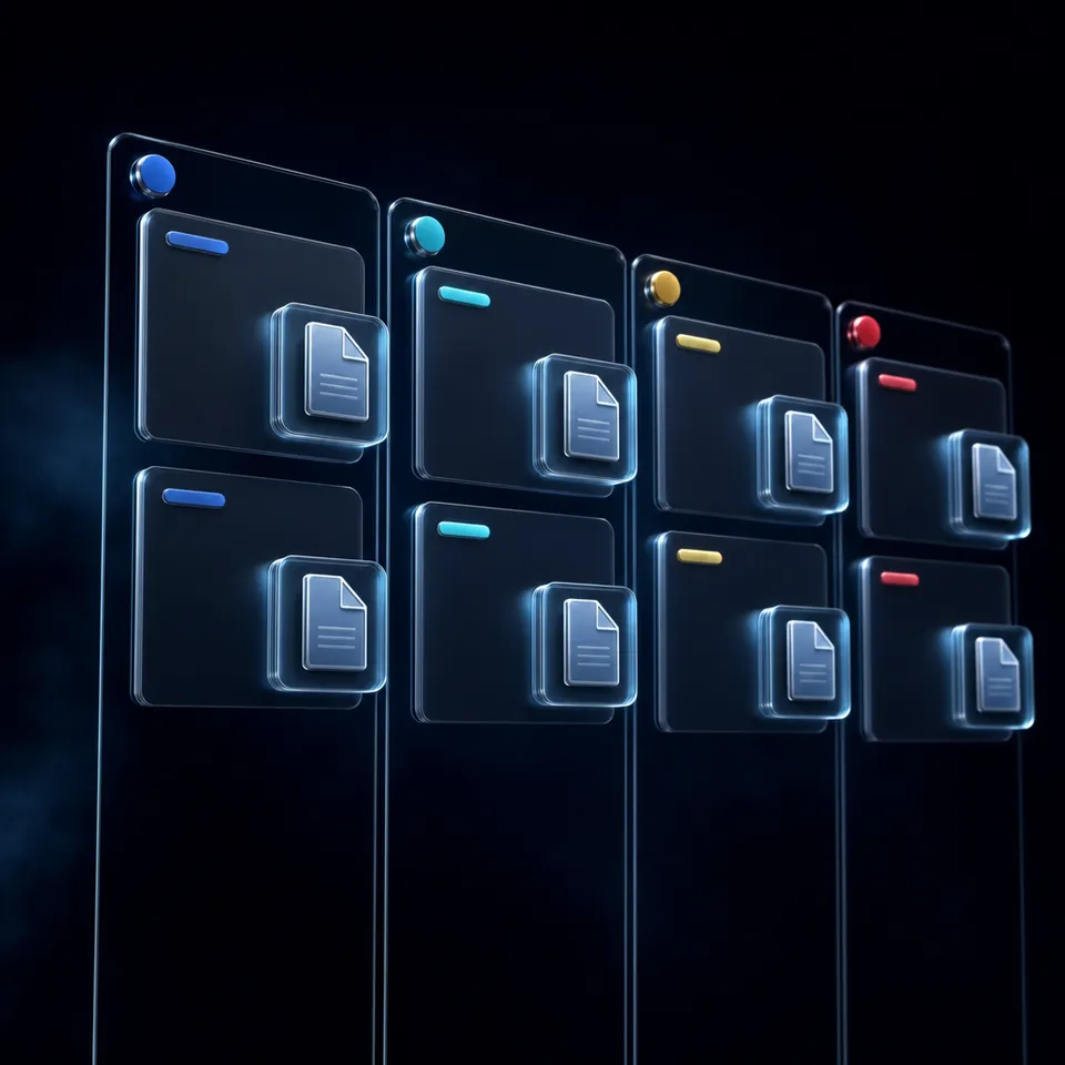 Task list interface showing organized workflow items
