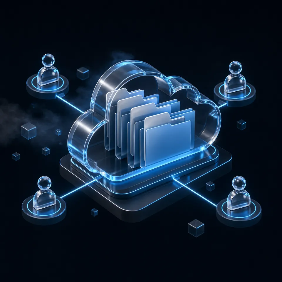 Architectural diagram illustrating ChatGPT connecting to cloud storage through an indexed workspace