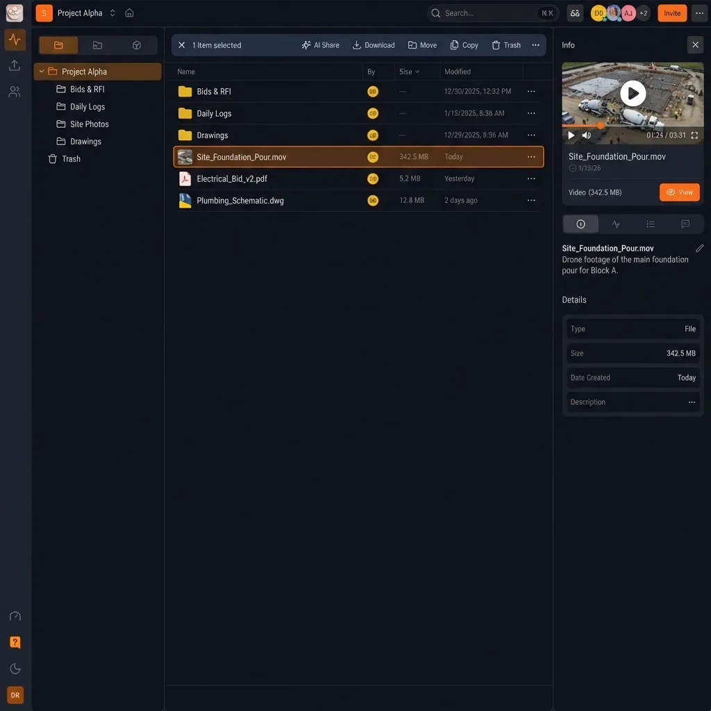 Construction Project File Manager