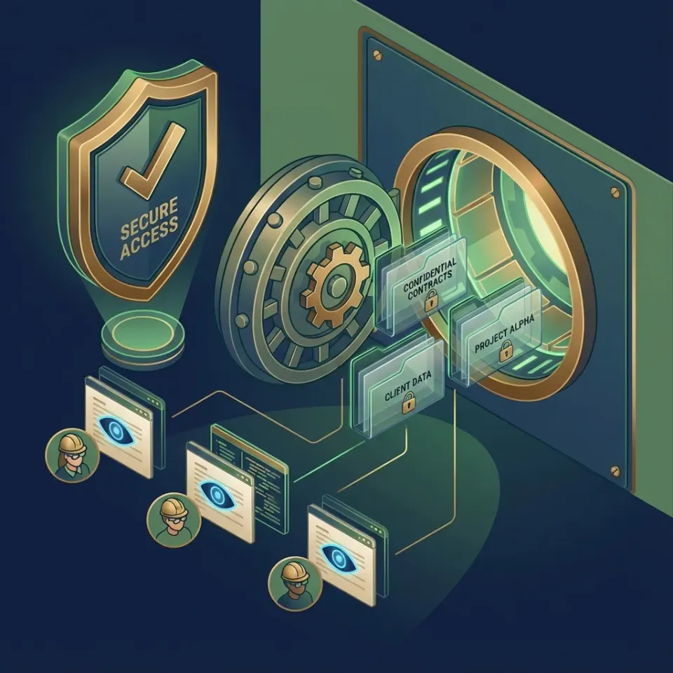 A secure digital vault interface for organizing and sharing sensitive documents