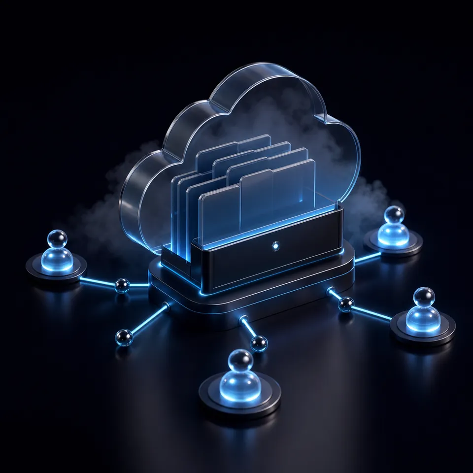Inbound files flow from external humans into a Receive folder, immediately accessible to Devin AI via the Model Context Protocol.
