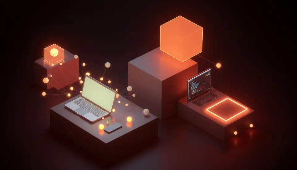 Abstract visualization of AI agent indexing and processing data within a workspace