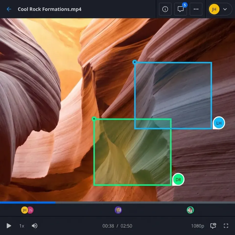 Video production workspace showing organized project structure