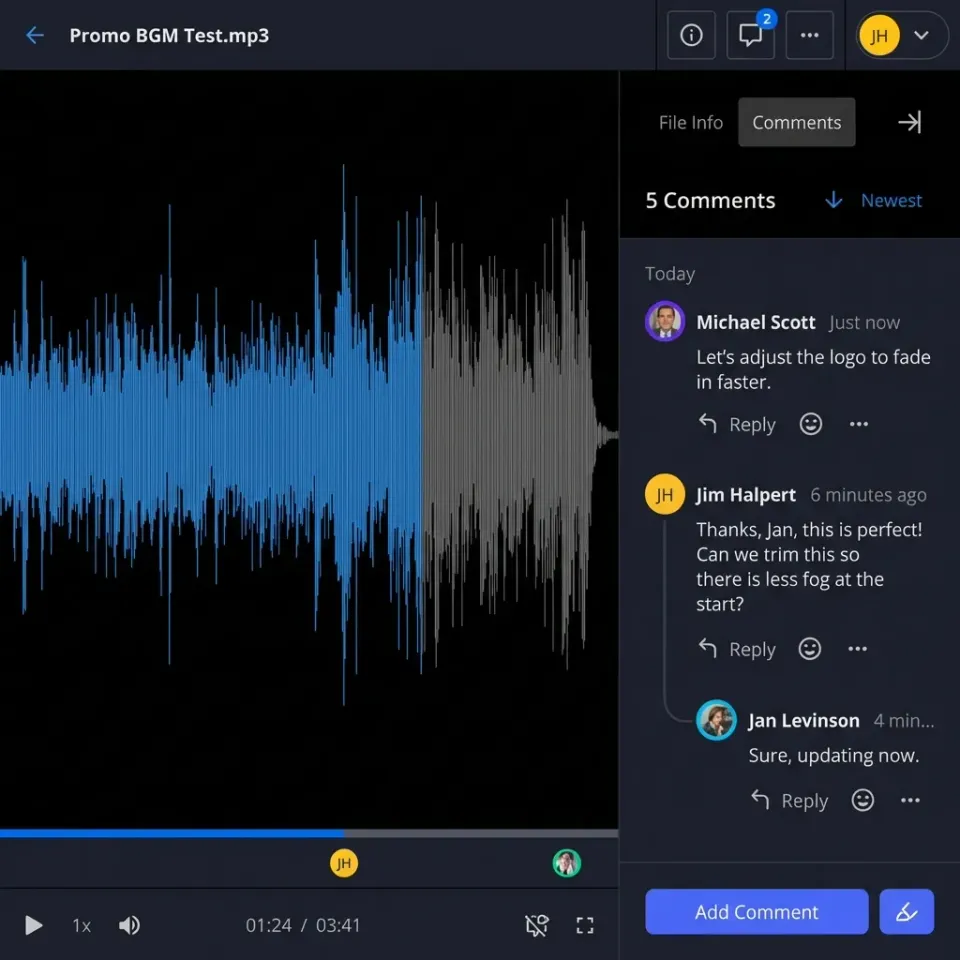 Video production workspace showing organized file management interface