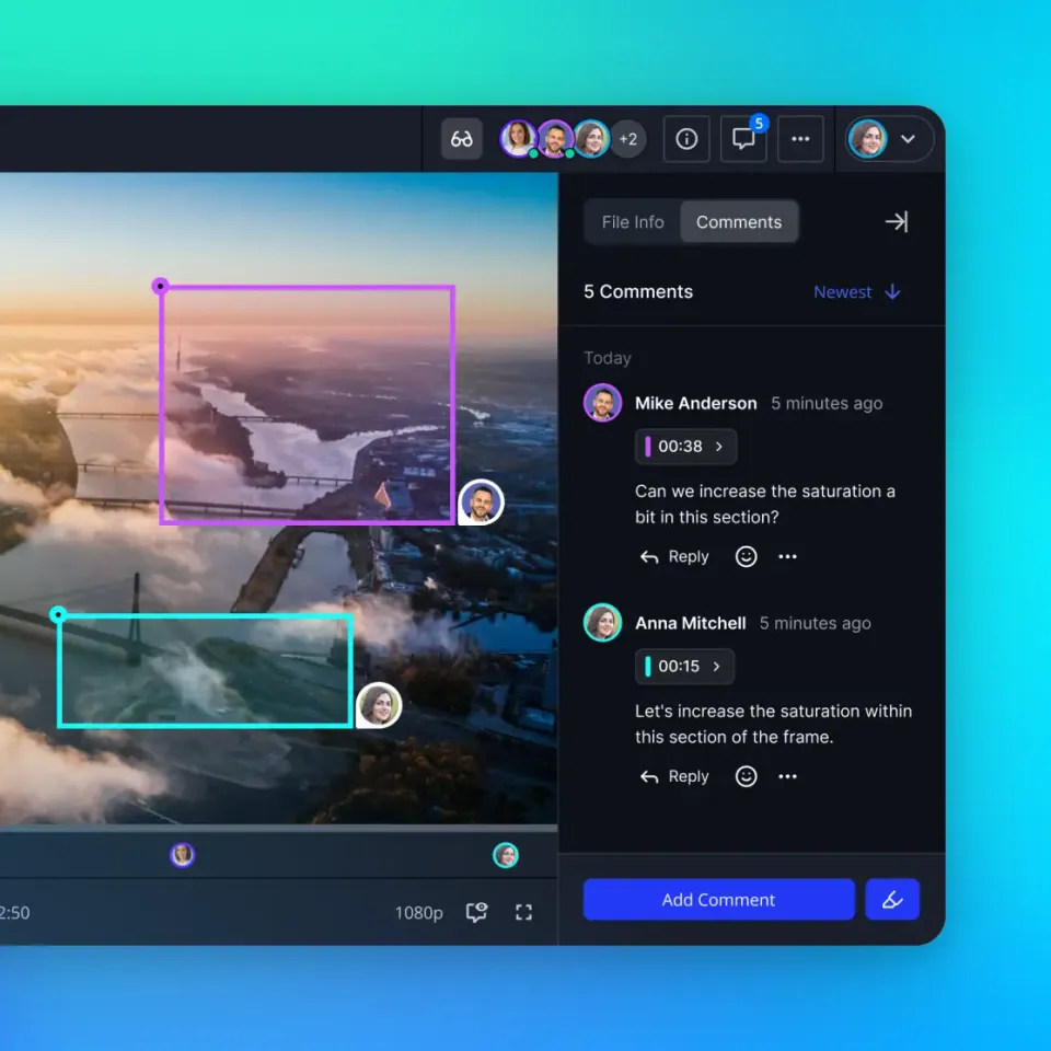 Multimedia content workflow showing video, audio, and image capabilities