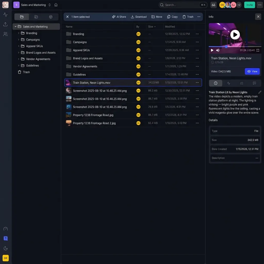 Video player interface with privacy controls and HLS streaming