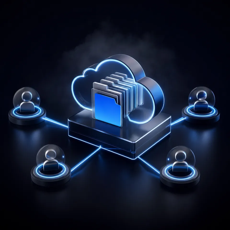 AI agent workspace showing file collaboration and sharing tools