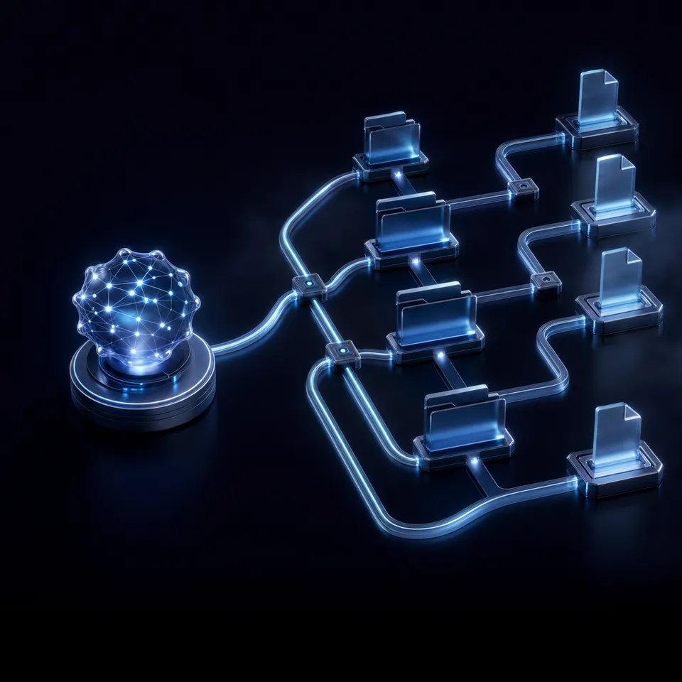 AI agent managing customer support files in a shared workspace