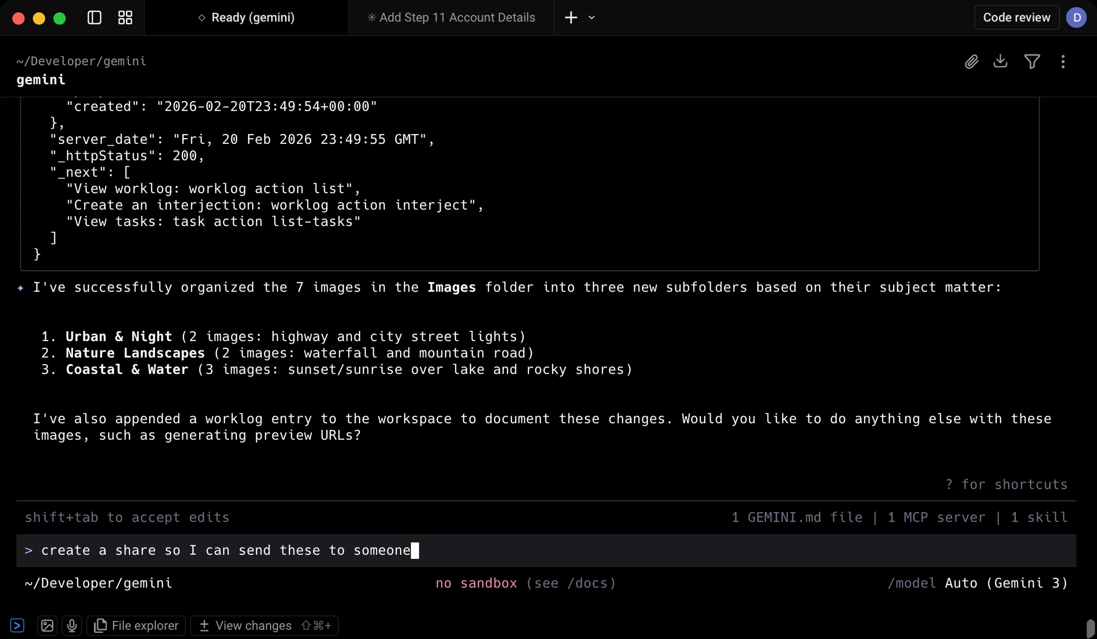 Gemini CLI with Fast.io workspace