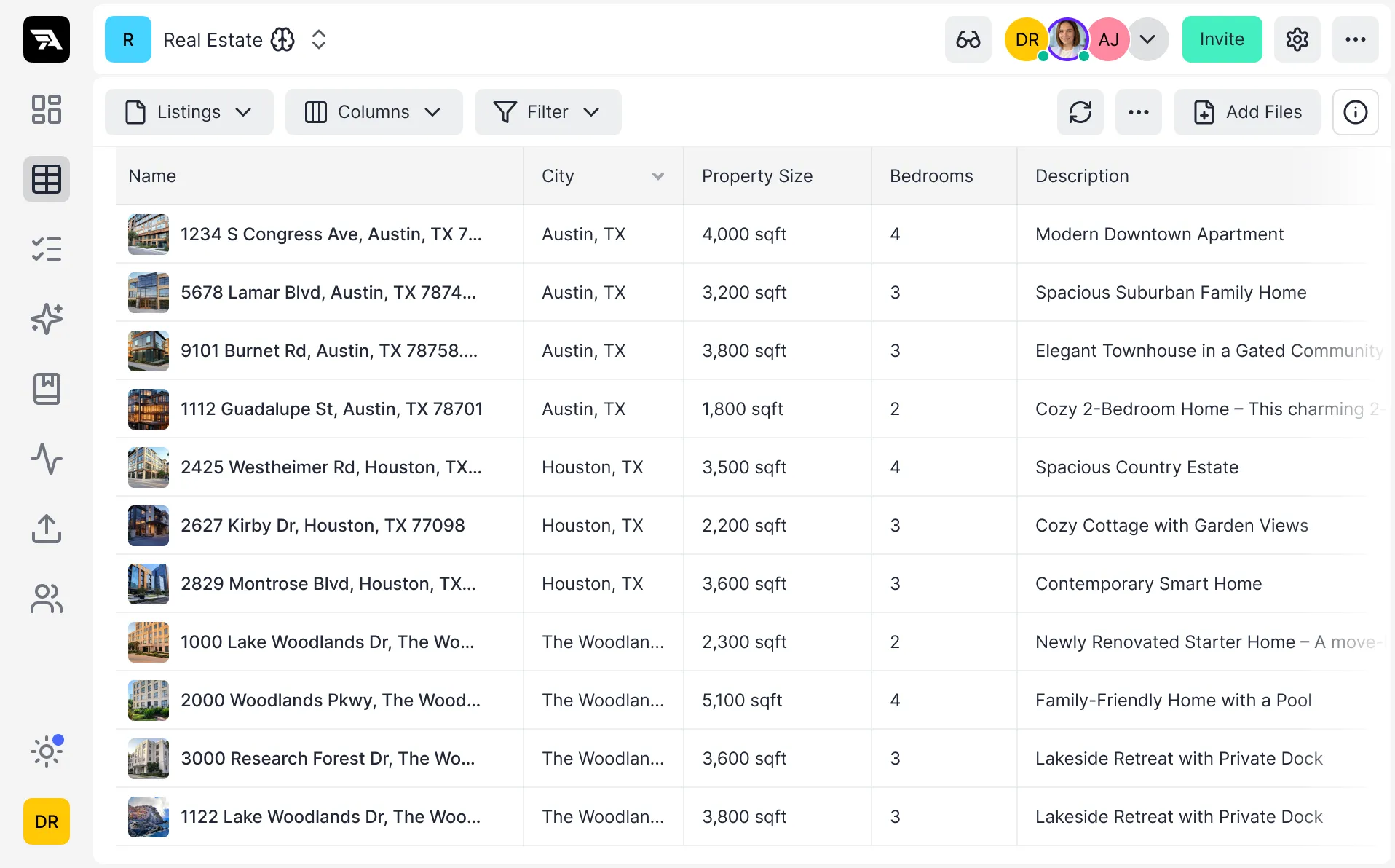 Metadata Views extracting structured fields from documents into a queryable grid
