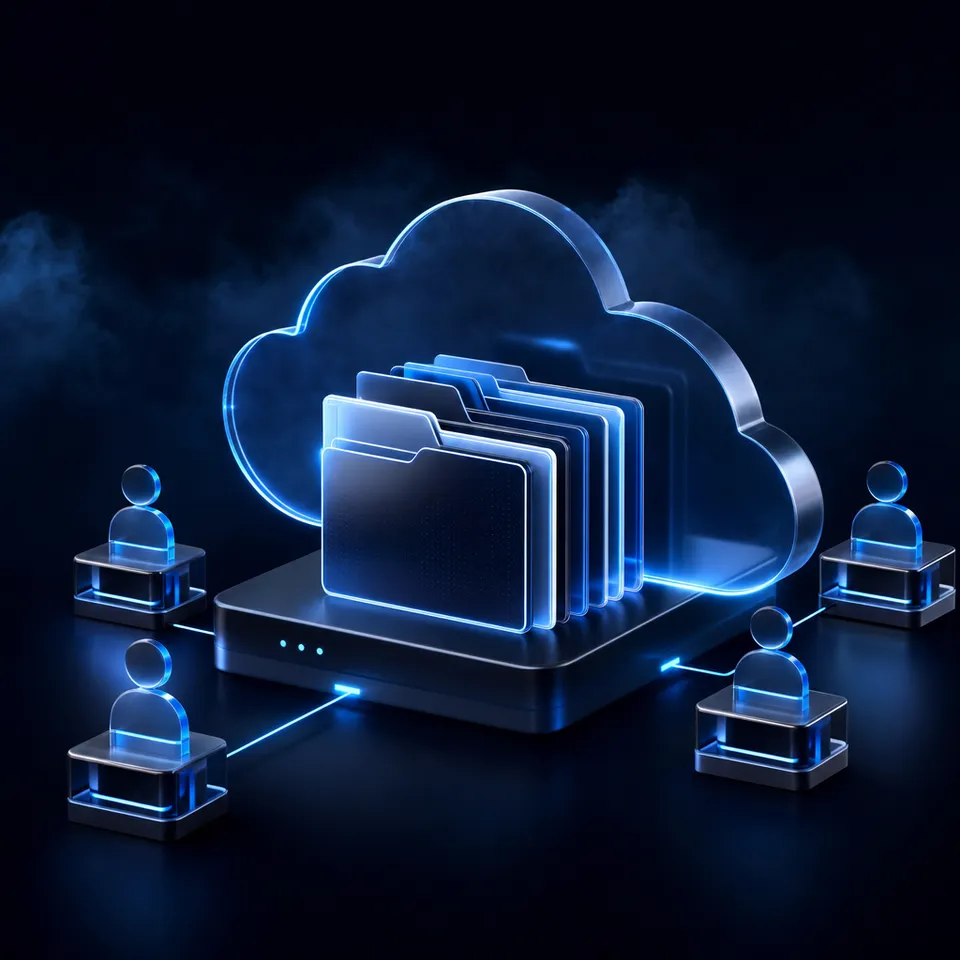 AI agent workspace interface showing file sharing and collaboration tools