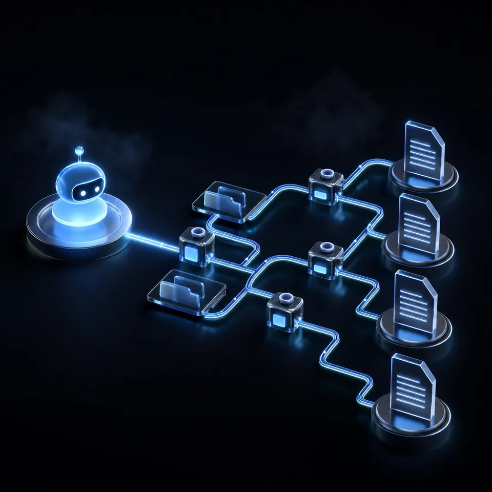 AI agent workspace interface for managing files and automation