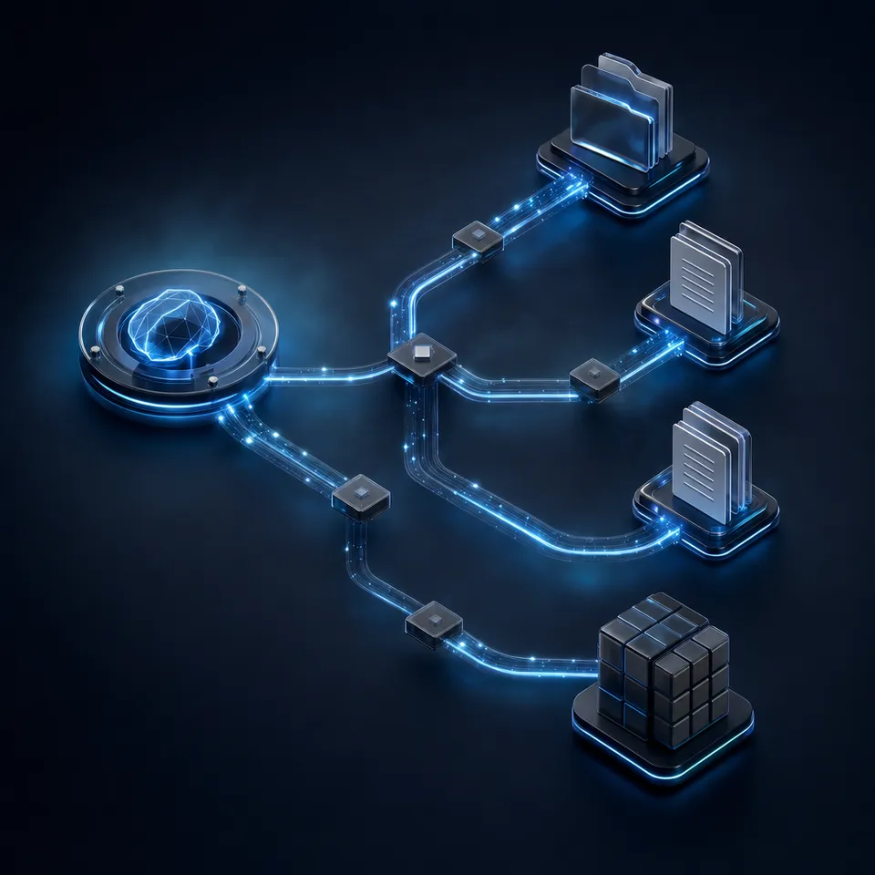 AI agent workspace with connected devices and cloud services