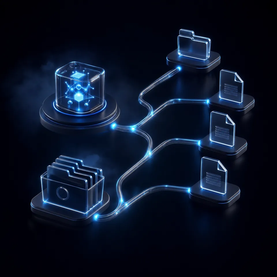 AI agent managing device connections and file sharing