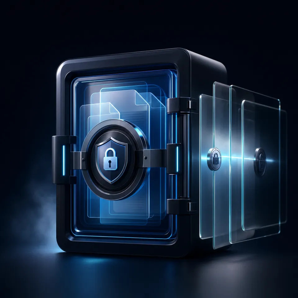 Secure vault representing network security monitoring and honeypot data collection