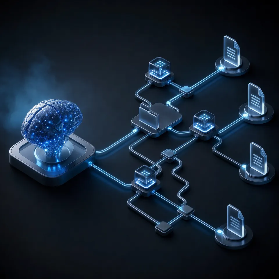 AI agent workflow connecting a virtual development environment with a team workspace