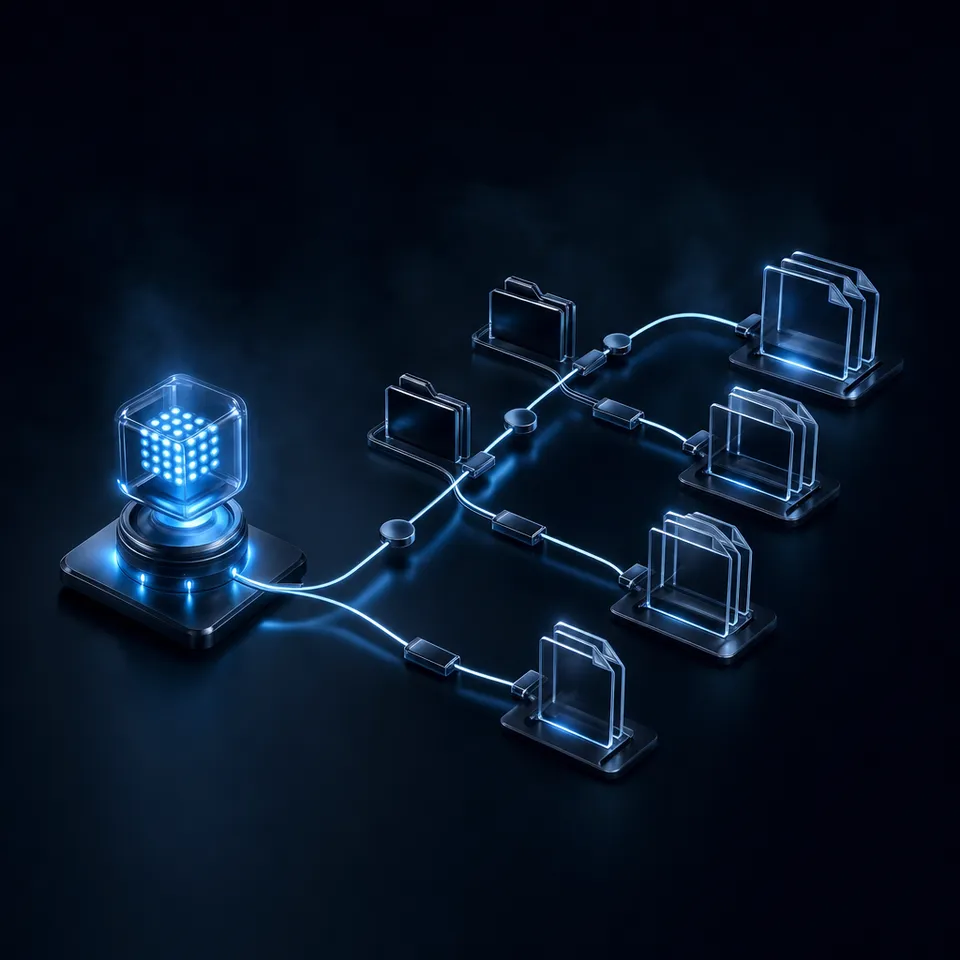 AI workspaces index files automatically on upload, allowing agents to search and retrieve data without crawling directory trees.