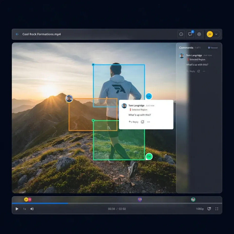 Professional video playback interface showing streaming controls and viewer analytics