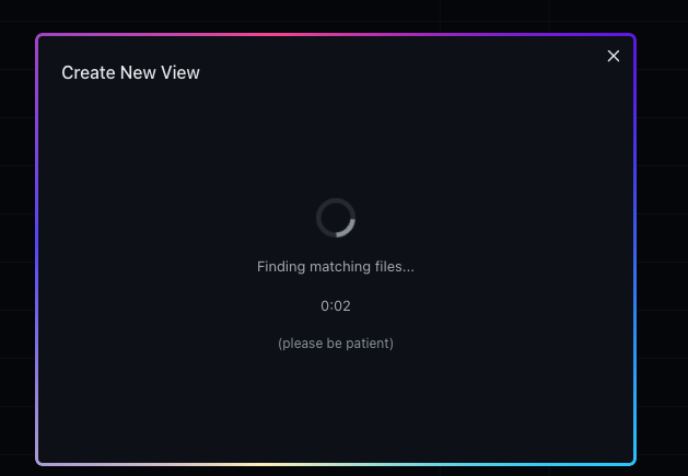 AI finding matching files with elapsed timer