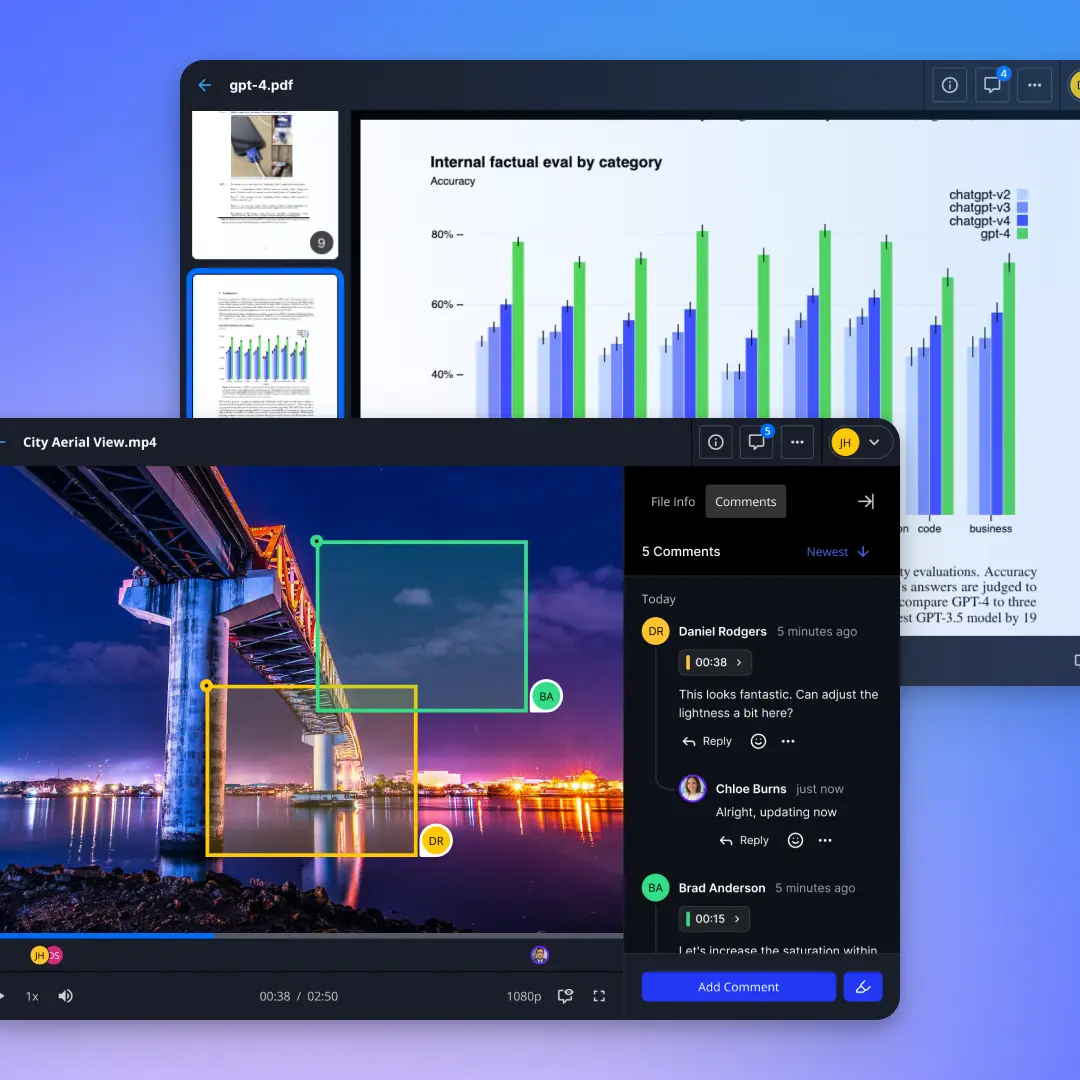 Media review and approval interface